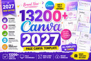 13200+ Canva Templates Bundle, KDP 2027 Interiors, Planner Journal Workbook Templates, Commercial Use Editable PDF