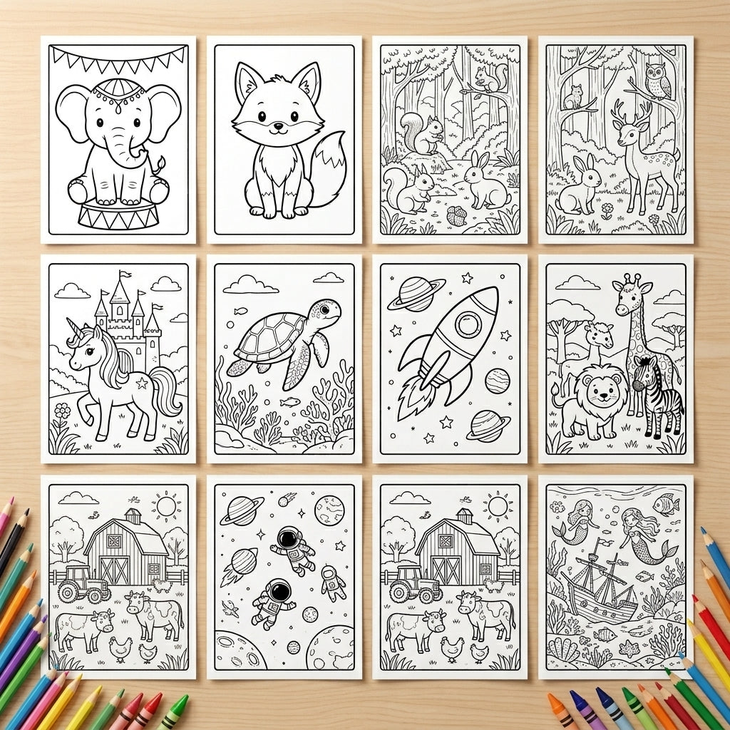 100,000+ Printable Coloring Pages Bundle | 500+ Coloring Books & Creative Guides