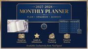 2027–2028 Monthly Planner Printable | Purple Floral 24-Month Calendar | Digital PDF Organizer