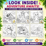Animal Jobs Coloring Book - Bold and Easy Animal Characters - Printable PDF for Kids Toddlers Preschool