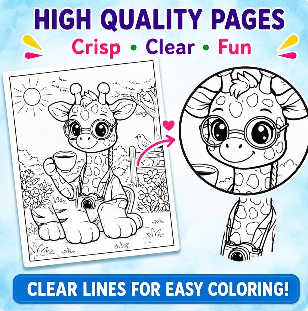 Animal Jobs Coloring Book - Bold and Easy Animal Characters - Printable PDF for Kids Toddlers Preschool
