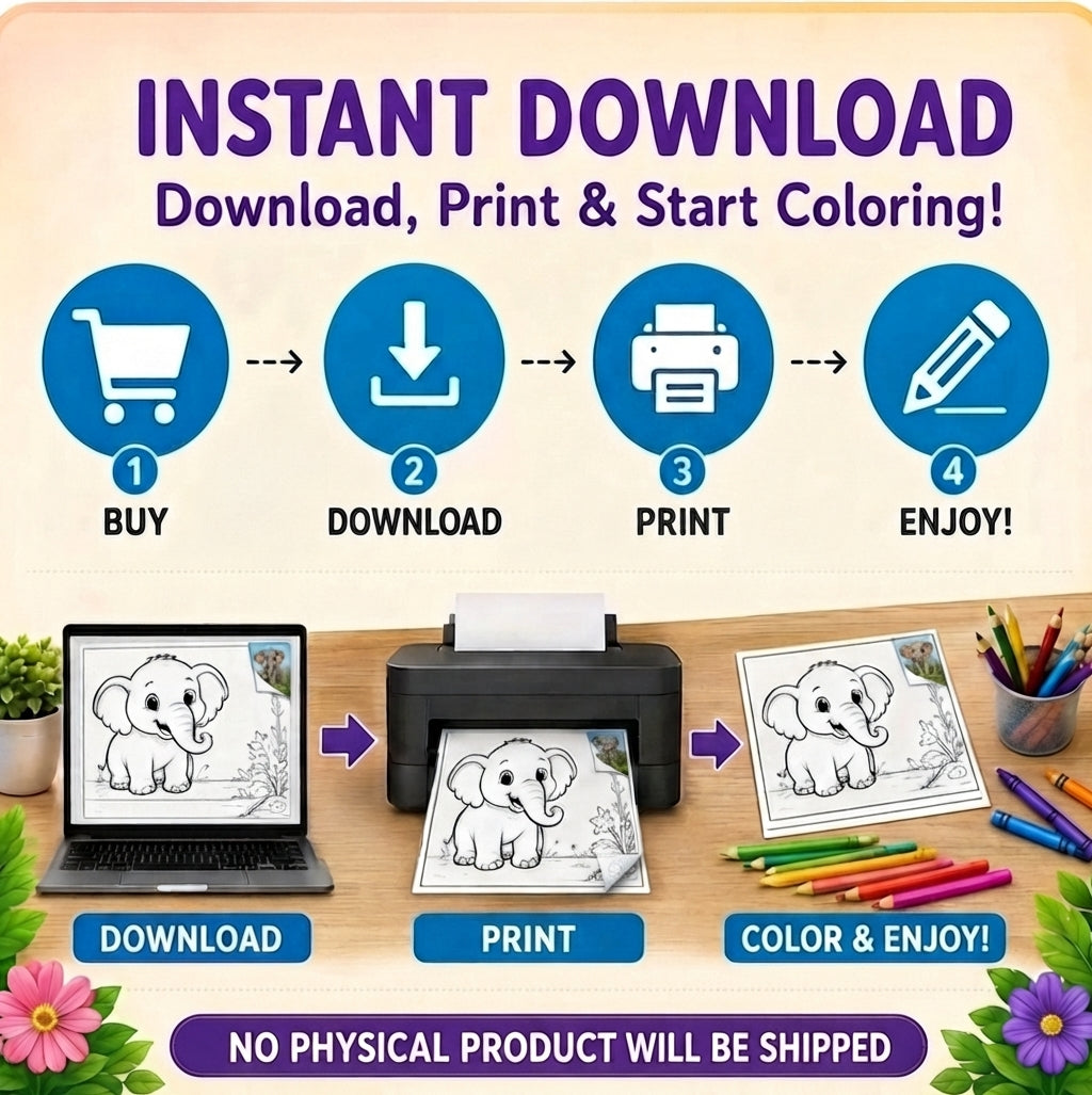 Animal Jobs Coloring Book - Bold and Easy Animal Characters - Printable PDF for Kids Toddlers Preschool