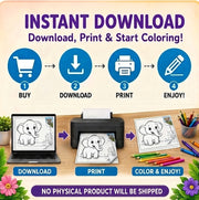 Animal Jobs Coloring Book - Bold and Easy Animal Characters - Printable PDF for Kids Toddlers Preschool