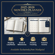 2027–2028 Monthly Planner Printable | Purple Floral 24-Month Calendar | Digital PDF Organizer